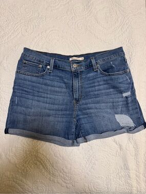 Levi’s Denim Distressed Roll-Cuff Shorts